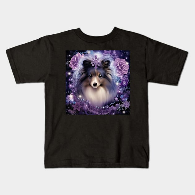 Sheltie Diva Kids T-Shirt by Enchanted Reverie